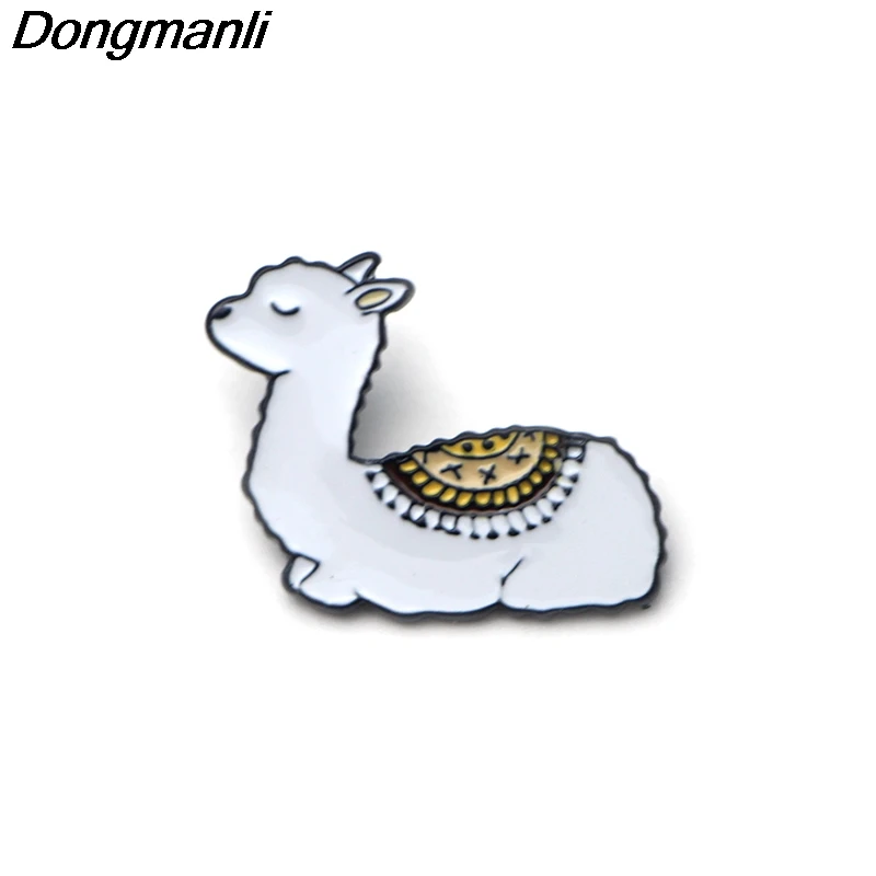 P2260 Dongmanli милая детская лама металлические эмалевые булавки животные альпака