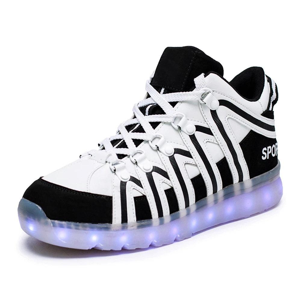 Свет Кроссовки светящиеся Обувь USB Зарядное устройство с загорается СВЕТОДИОД