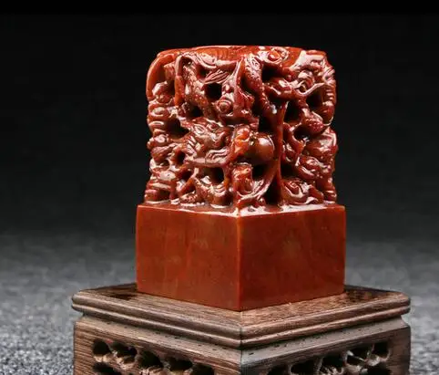 

Jade Seal Shoushan Wulong Dragon Decorations Seals Engraving Collection Calligraphy Names Chapter Custom Lettering