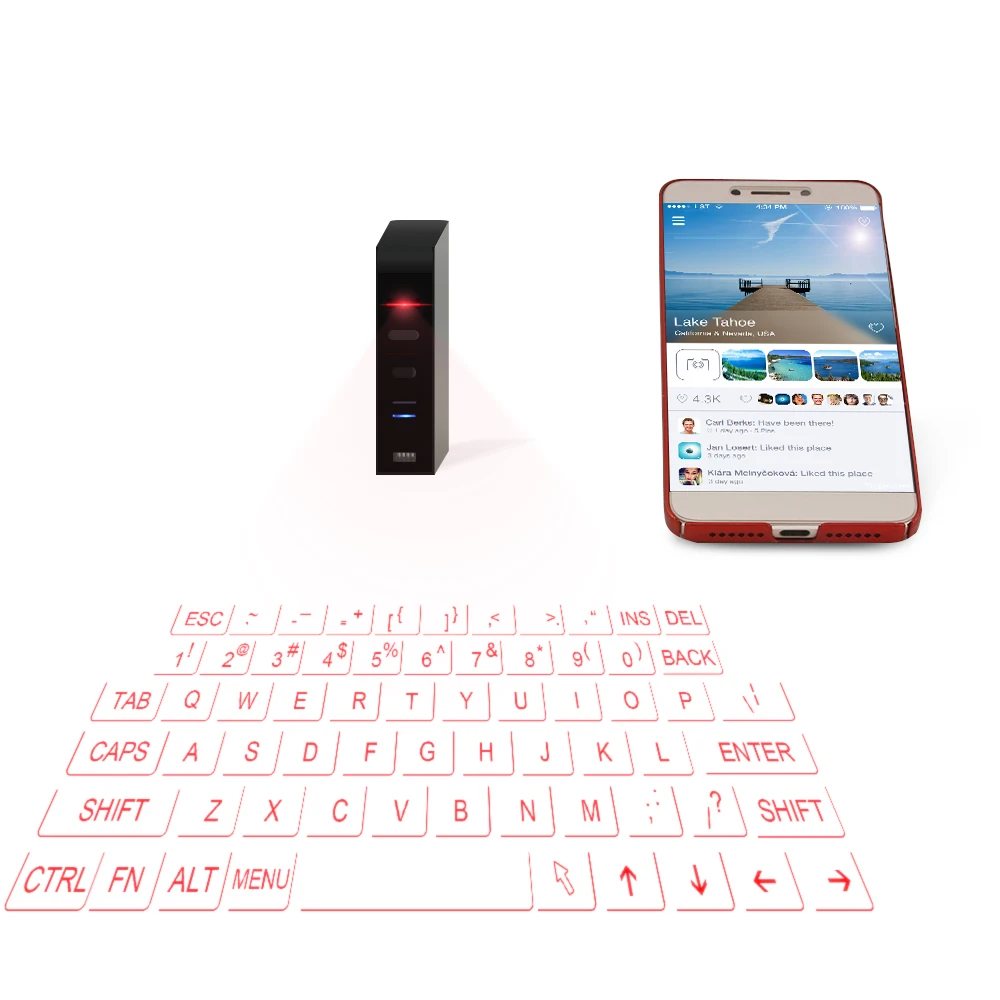 Виртуальная лазерная клавиатура Bluetooth беспроводной проектор телефонная для