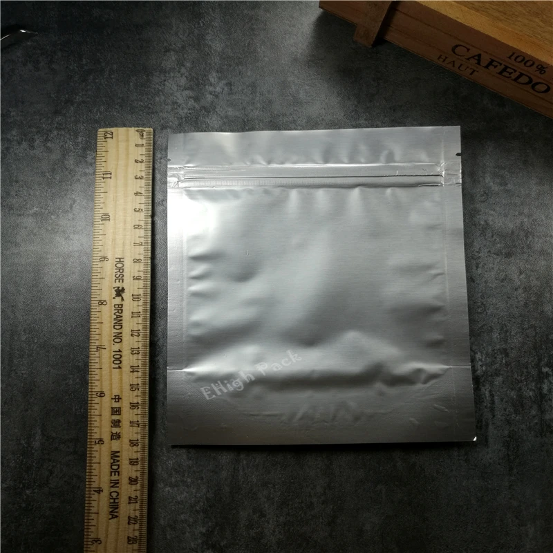 

10*15cm(3.94*5.9inch) Sliver color tear notch Metallic Mylar zip lock aluminum foil stand up ziplock packaging bag