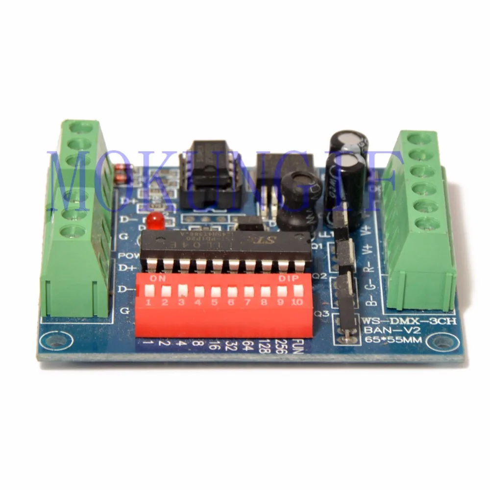 Быстрая Доставка 30 шт. 3CH легко dmx512 Декодер контроллер драйвер-RGB светодиодные