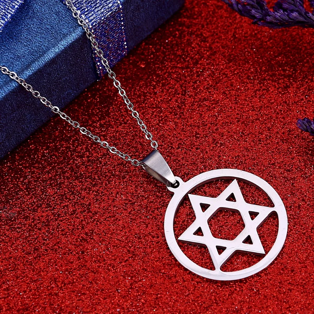 Ожерелье с подвеской Hexagram ожерелье Magen Давид Серебряное украшение исламский