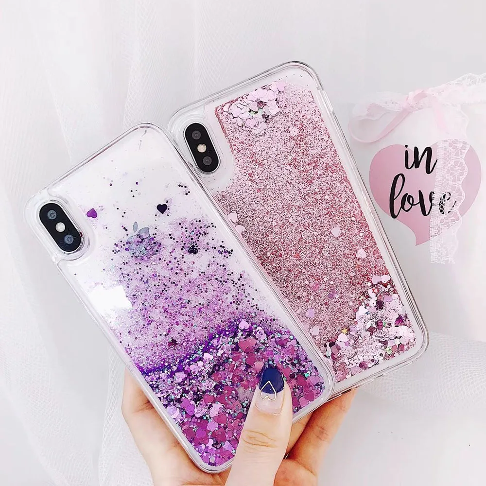 Мягкий блеск Динамические Liquid Quicksand чехол для iPhone X случаях 5S SE 6 S Plus 7 Чехол 8 плюс
