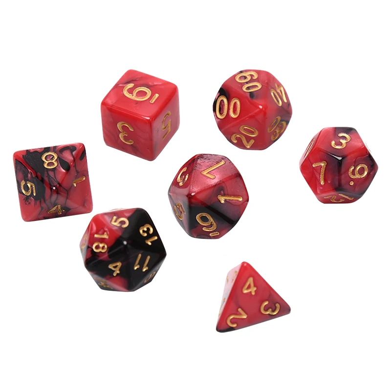 49 шт. многогранные игральные кости DnD двухцветные кубики с сумкой для DND RPG MTG игр D4