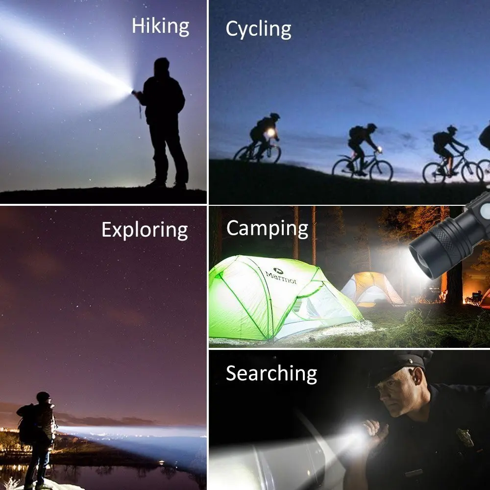 

Super bright Rechargeable Bicycle light LED Bicycle flashlight 4 light mode Support zoom using 18650 battery Cycling lighting