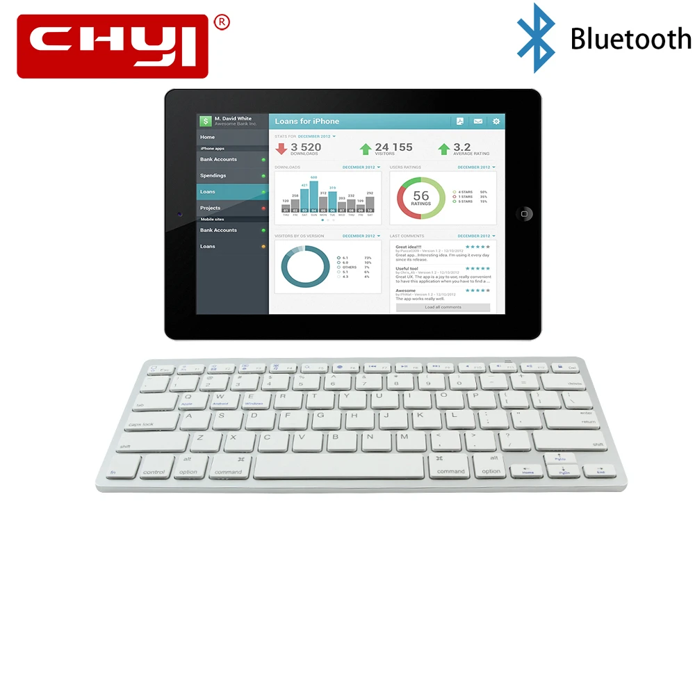 Французский русский мульти Язык ультра тонкий Беспроводной Bluetooth клавиатура 78