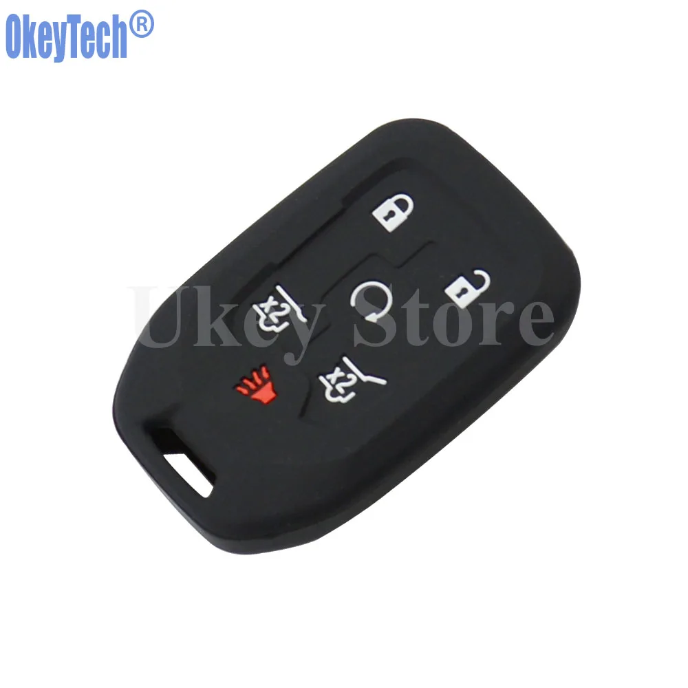 OkeyTech силиконовый автомобильный брелок для ключей, чехол для CHEVROLET GMC YUKON SUBURBAN TAHOE, 6 кнопок, защита для ключей