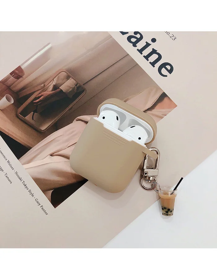 Милый силиконовый беспроводной Bluetooth гарнитура зарядная коробка для Airpods силиконовый чехол для наушников Защитный чехол с подвеской