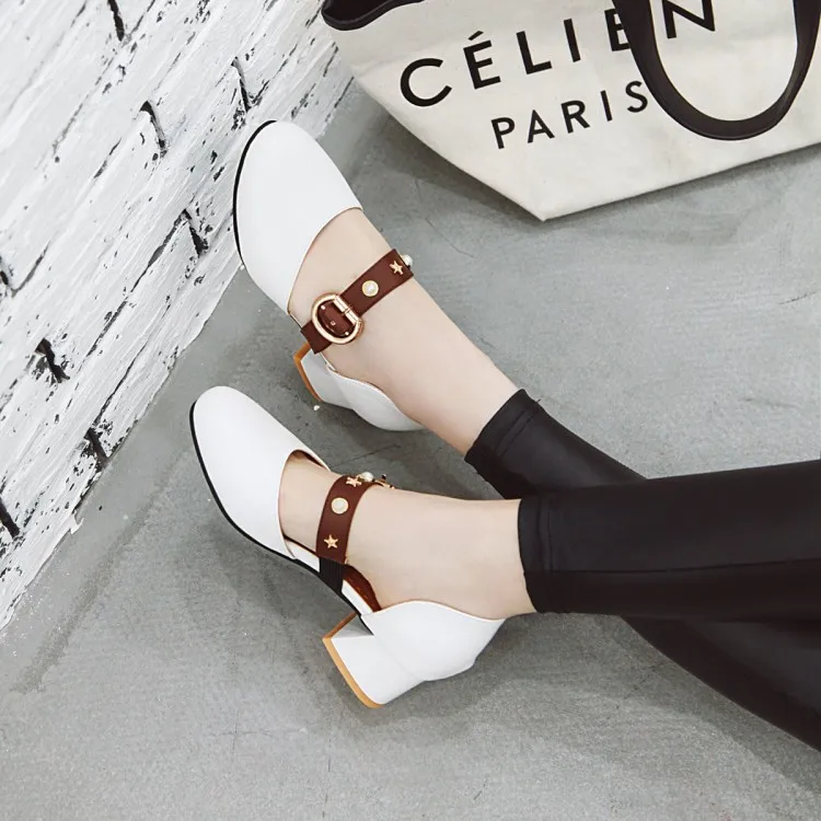 Женские туфли на высоком каблуке женские лодочки с круглым носком одноцветные