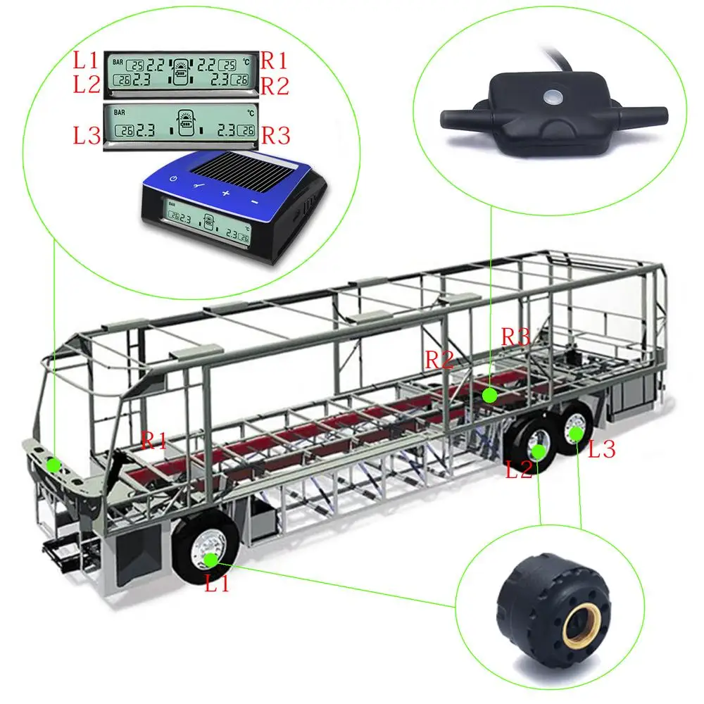 Беспроводная система мониторинга давления в шинах CARCHET TPMS с ЖК дисплеем и 6