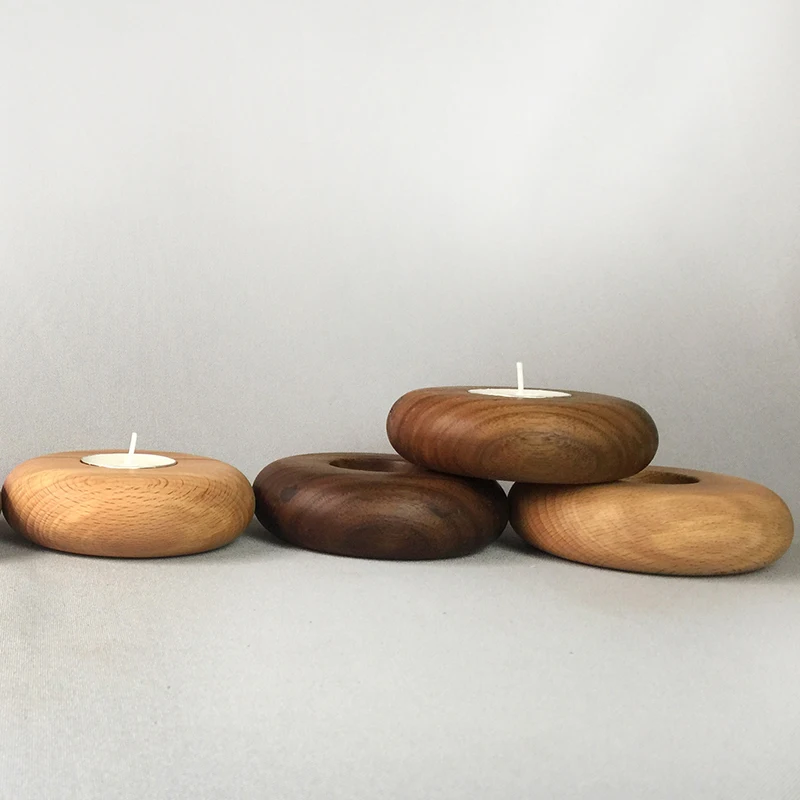 

Chinese Style Home Decoration Retro Wooden Candlesticks Eco Wood Candle Holder Candle Holder Ornaments for Wedding Home JJ189