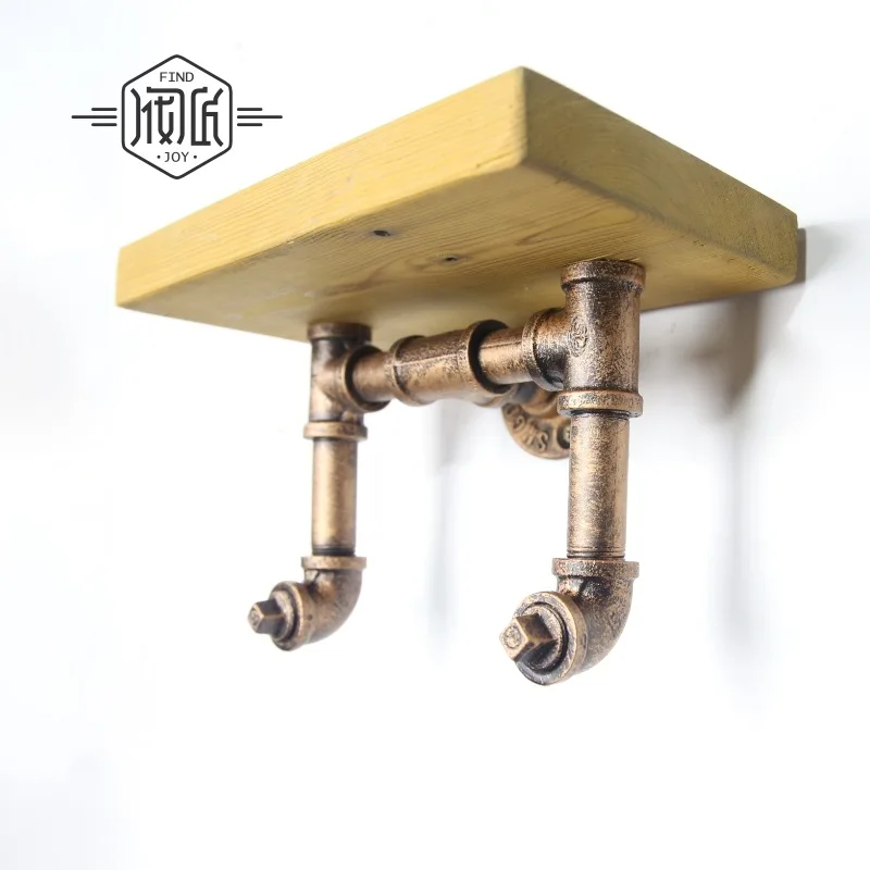 Чердак промышленный деревянный книжный шкаф полка трубы винтажная Ретро