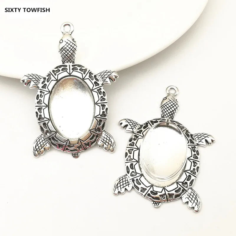 5 комплектов античный Серебристый Металлический Овальный кулон в виде морской