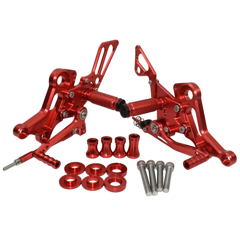 waase For Ducati Monster 696 795 796 1100 EVO Adjustable Rider Rearsets Rearset Footrest Foot Rest Pegs(Red