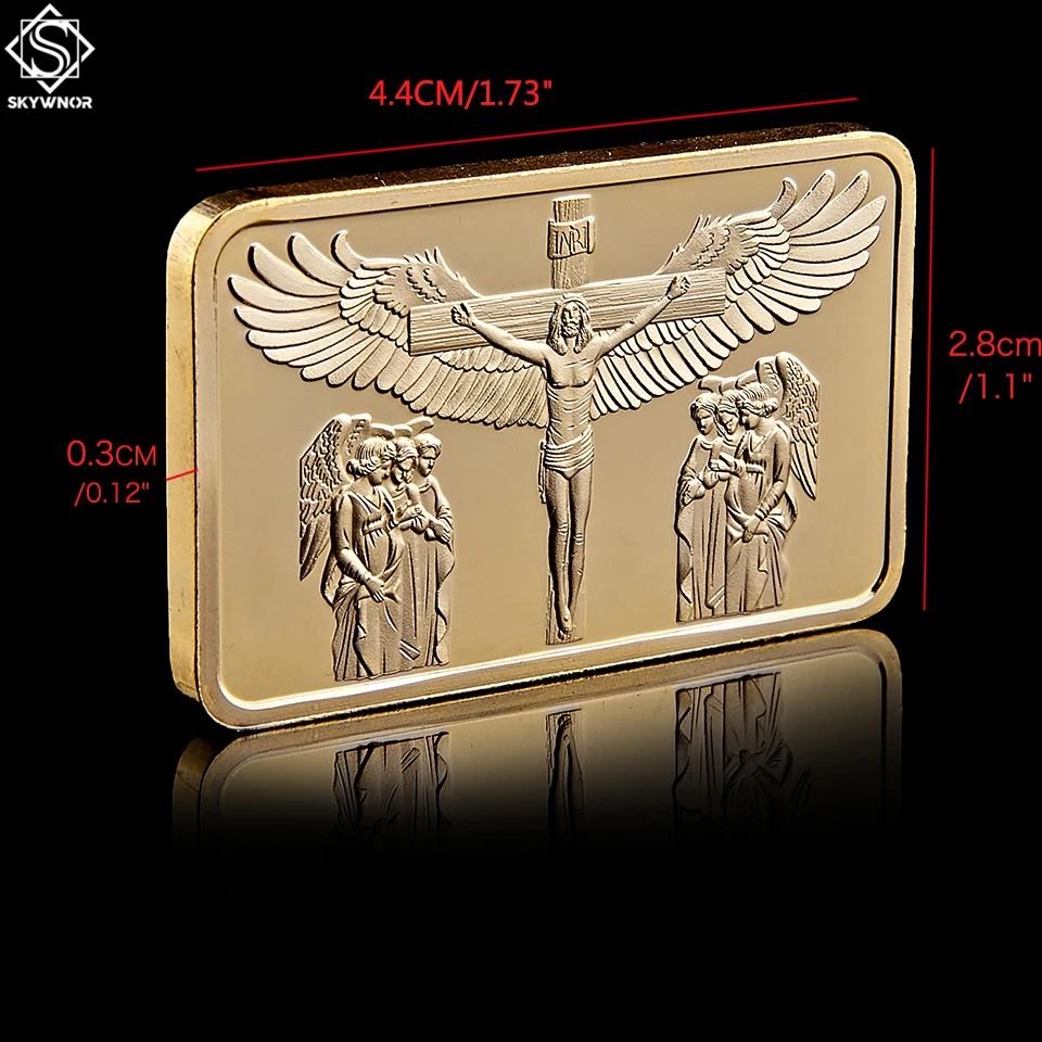 Золотой/Серебряный Христос хорошая пятница Иисуса и ангела Bullion Сувенирный