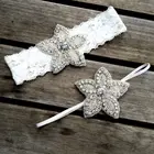 Yundfly в винтажном стиле для малышей со звездным Стразы для девочек с повязкой на голову, платье для крестин; Повязка на голову для малышей на день рождения для волос аксессуар