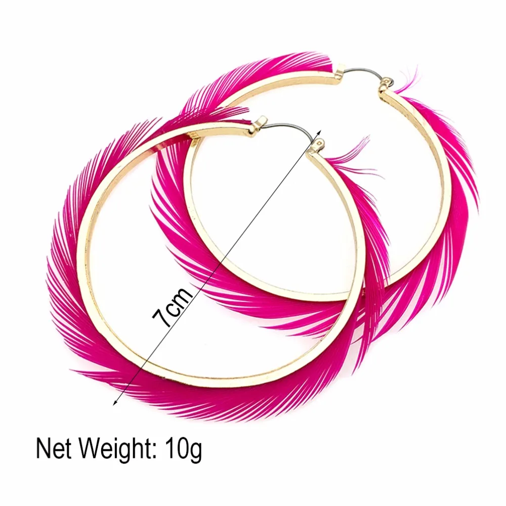 MANILAI богемные 70 мм Диаметр сплав перо серьги кольца модные ювелирные изделия