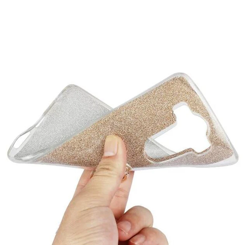 New Cover Phone Case For LG V10 V 10 5.7&quot Soft TPU Silicone Transparent Back Shell Flash Shine Glitter Powder Finger Ring Stent |
