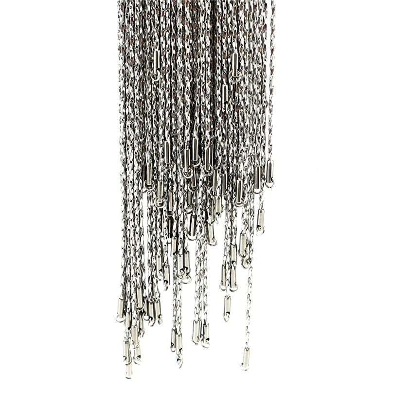 

12x Steel Chains Necklace 18'' 20'' 22'' 24'' Popcorn Link Water-wave Beads Chain For Girl Women DIY Pendant Jewelry