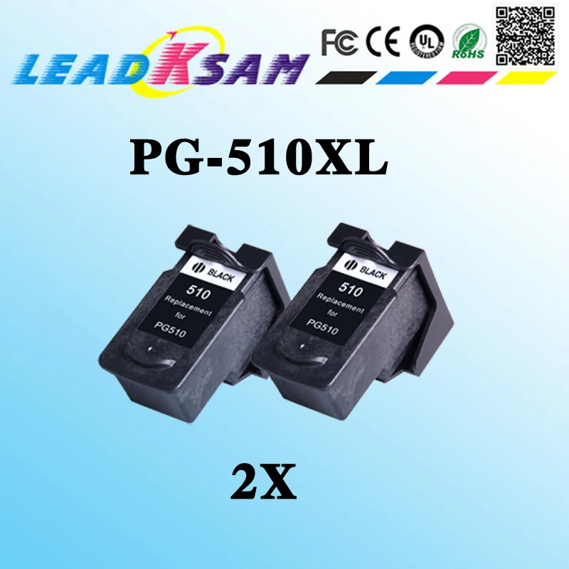 2 шт черный картридж PG 510 510XL Замена для pg PIXMA MP230/MP240/MP250/MP260/MP270|Чернильные картриджи|