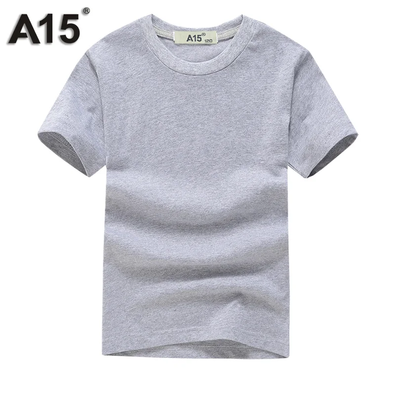 Tg002Gray A15 детская одежда для маленьких мальчиков белая футболка из хлопка для малышей короткий рукав Футболка для девочек летняя футболка Костюмы Размеры 8 10 12 14 лет - Цвет: Tg002Gray