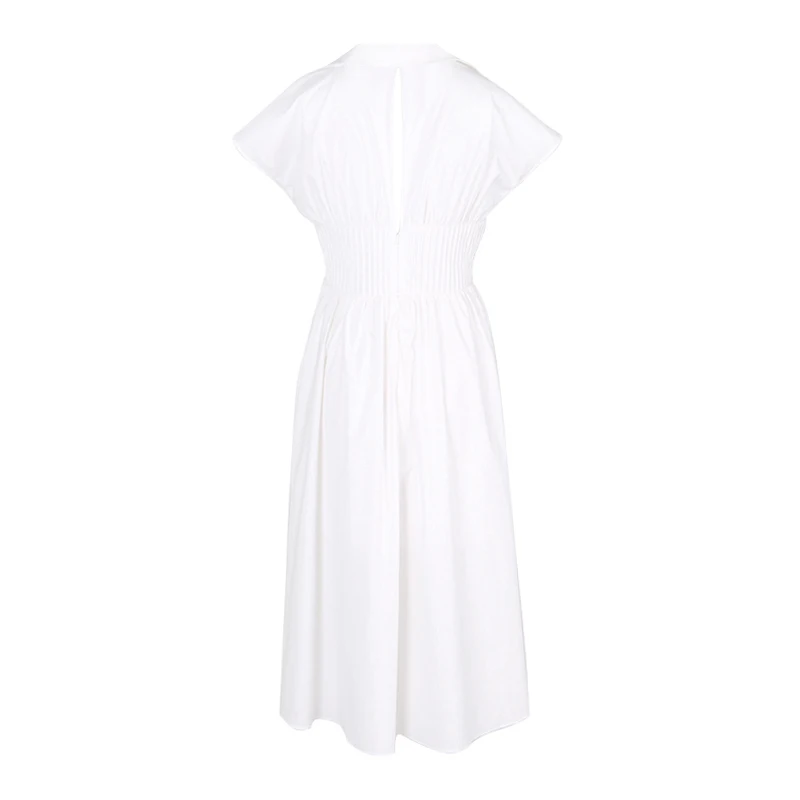 TWOTWINSTYLE летнее тонкое длинное платье для женщин с отворотом короткий рукав