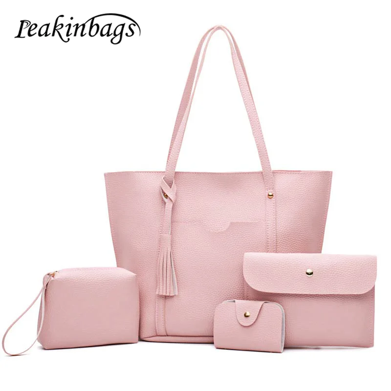 Новинка 2017 4 шт. женские сумки-мессенджеры сумка-тоут через плечо дамские сумочки