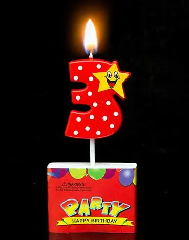 1 шт. синяя Красная звезда 0 9 цифр торт Топпер Свеча Для детей день рождения