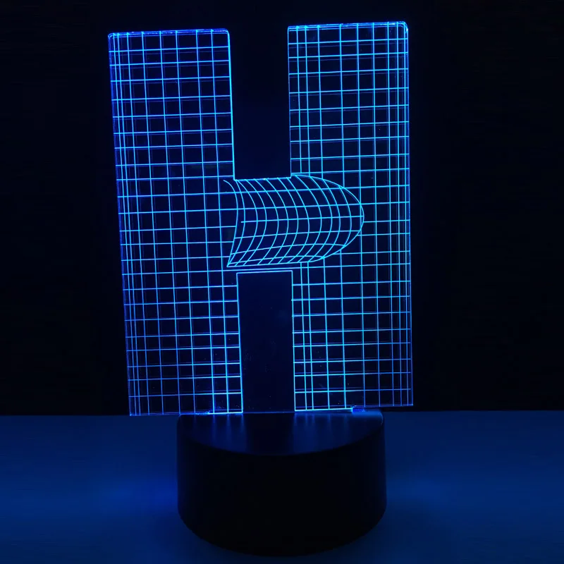 Новинка 3D Алфавит буквы H лампа 7 видов цветов градиентный стол Led RGB сенсорное