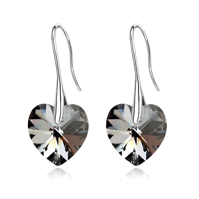 04 Корейские висячие серьги с кристаллами Swarovski для женщин,, серебряные серьги, вечерние ювелирные изделия, подарок для друзей - Окраска металла: 04
