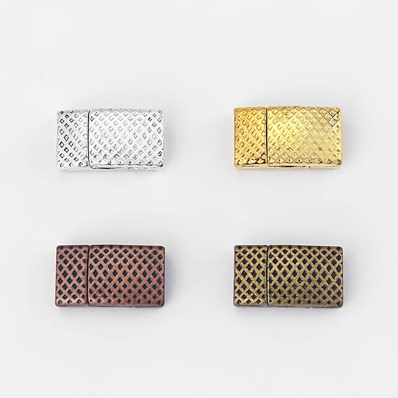 

5set Grid Stripe Magnetic Clasp Fit 5-10mm Flat Leather Jewelry Making