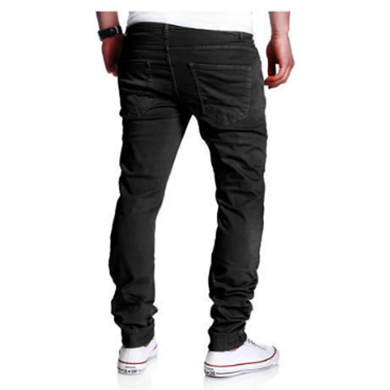 Men'S Trousers 2017 New Casual Men Pants Slim Pant Straight Fashion Begars Holes Solid Size M-XXL |