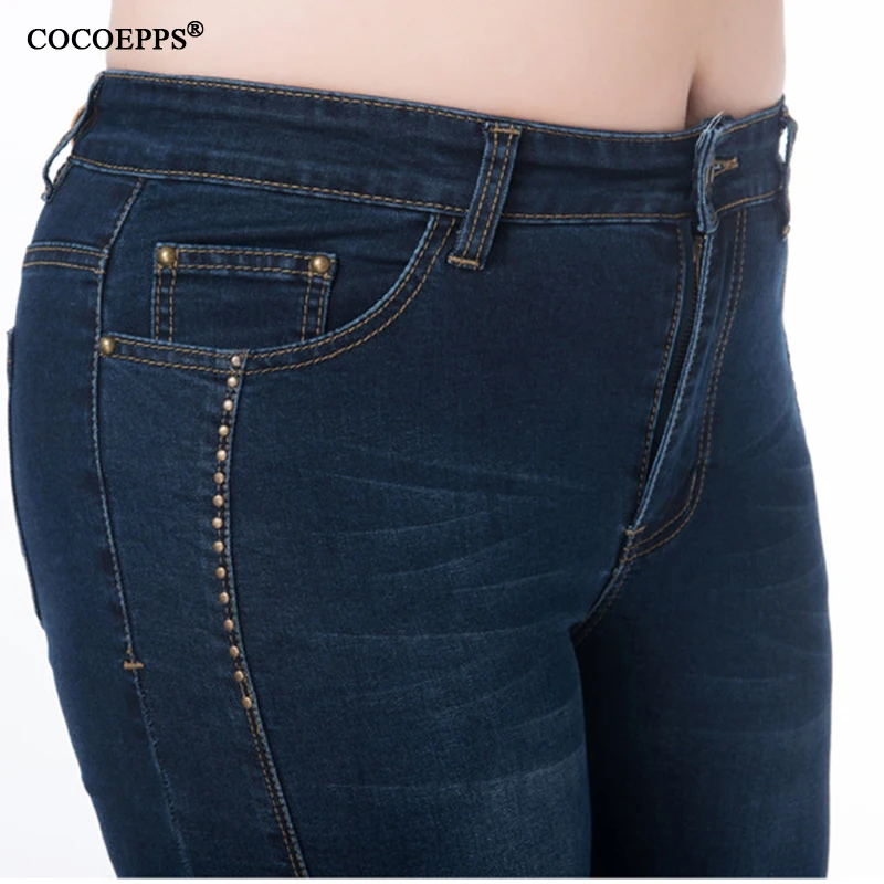 Джинсы для женщин джинсы с высокой талией эластичной резинкой размера плюс