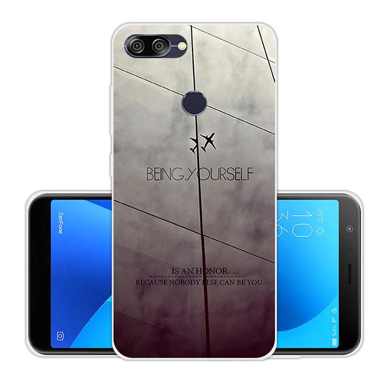 Чехол для Asus Zenfone Max Plus(M1) X018DC ZB570TL мягкий прозрачный силиконовый цветной