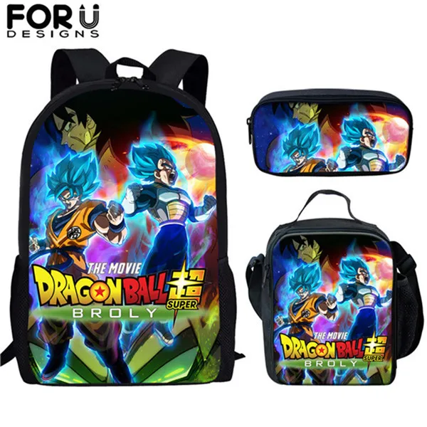 FORUDESIGNS/горячая аниме школьные сумки рюкзаки Dragon Ball Z Супер Broly шаблон Модные школьные сумки набор для девочек мальчиков Mochila - Цвет: HK3156CGK
