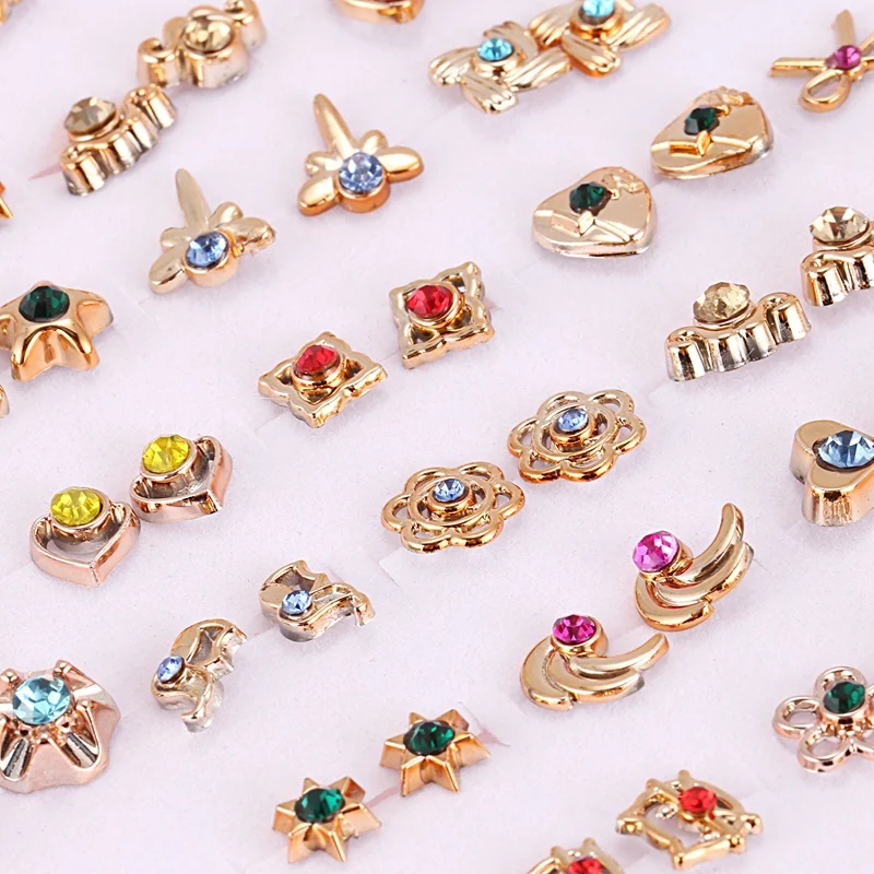 36 пар женские серьги-гвоздики со стразами цветок | Украшения и аксессуары