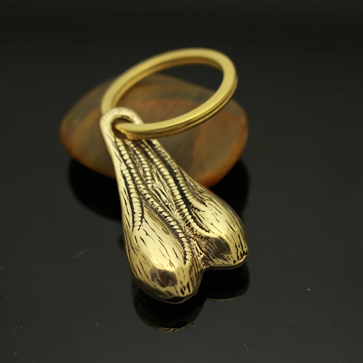 1 шт. цельные латунные яички быка Забавный шнурок для телефона нож кулон бусины