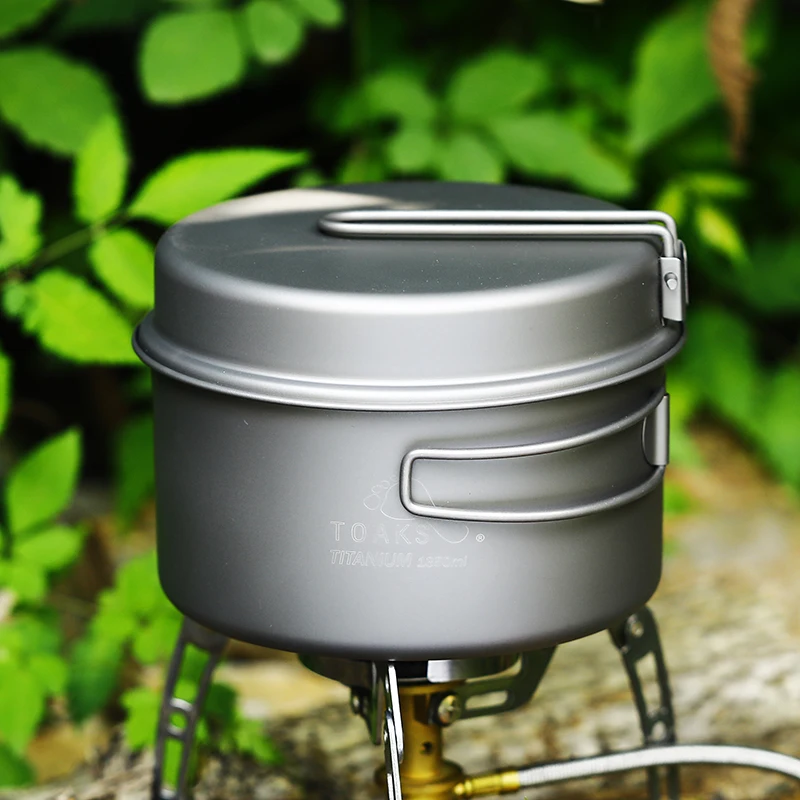 売却 TOAKS チタン調理器具セット鍋セットポータブル調理器具折りたたみハンドル調理ピクニック屋外キャンプ CKW-1350