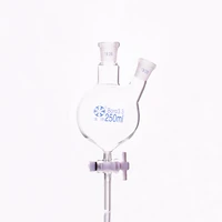 two necked flask oblique shapewith ptfe switch valvecapacity 250mlmiddle joint 1926lateral joint 1926separatory funnel
