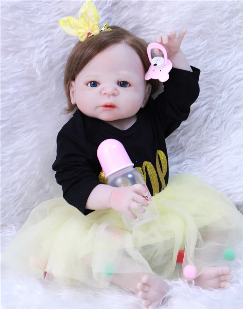 Кукла реборн силиконовая 55 см с имплантированными волосами|toys for girls|hair toyreborn girl |