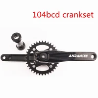 anrancee 104bcd bike crankset aluminum alloy with bottom bicycle crankset mtb crank bike accessories 170mm 175mm