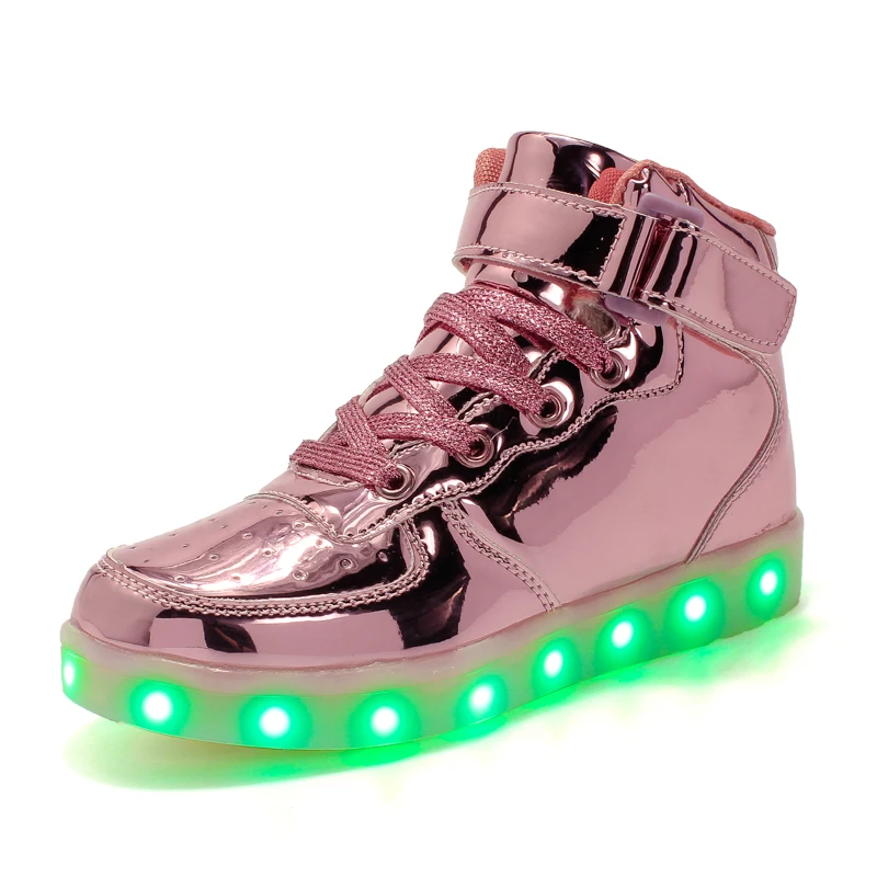 

Led Children Shoes 2018 New USB Charging Basket Shoes With Light Up Kids Casual Boys&Girls Luminous Sneakers Glowing Shoe enfant