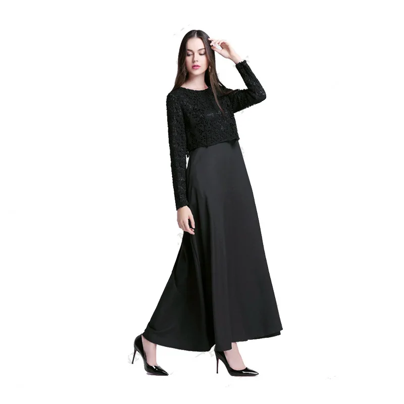 Мусульманское женское хиджаб с длинными рукавами платье макси abaya Jalabiya исламское женское поддельное платье из двух частей одежда халат кафтан марокканский CN-094