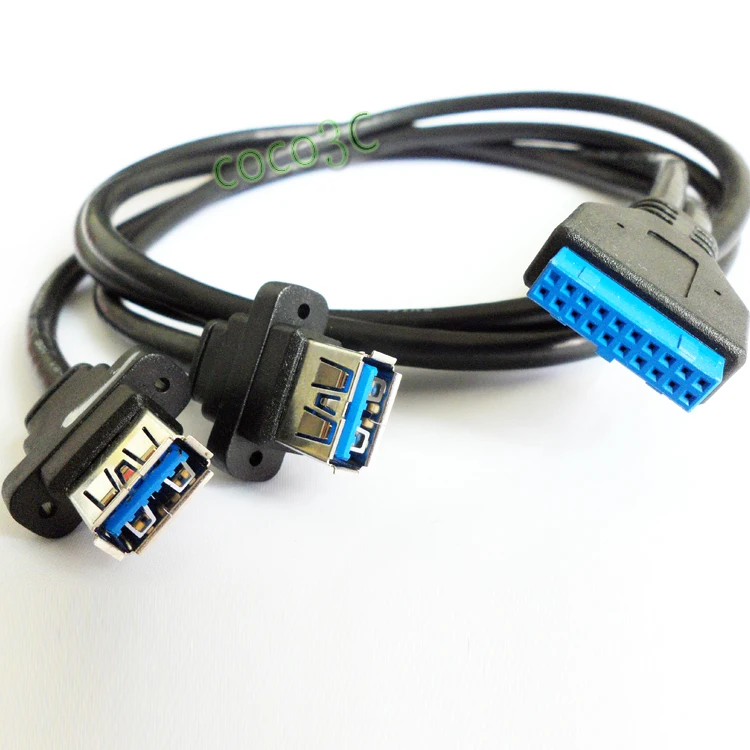 Мини адаптер PCIe на два USB 3 0 мини PCI e 19Pin USB3.0 заголовок и 19P разъем 2 кабеля|adapter