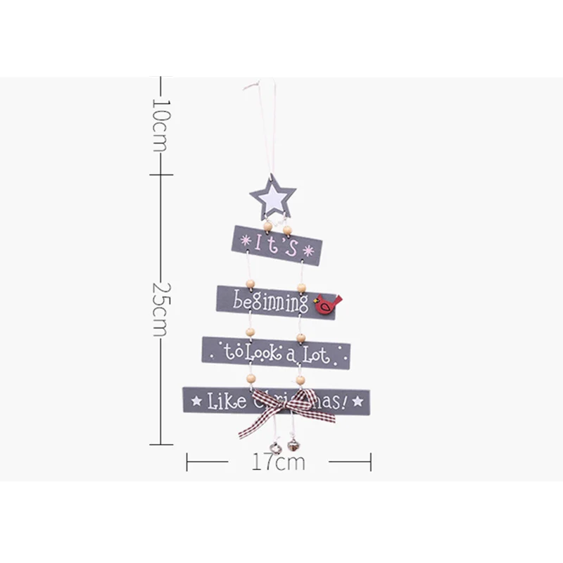 Деревянные Подвески с надписью Merry Christmas украшения орнамент рождественской елкой