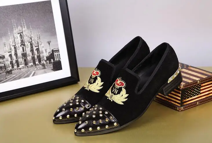 Мужские бархатные туфли ручной работы кожаные повседневные лоферы с носком и