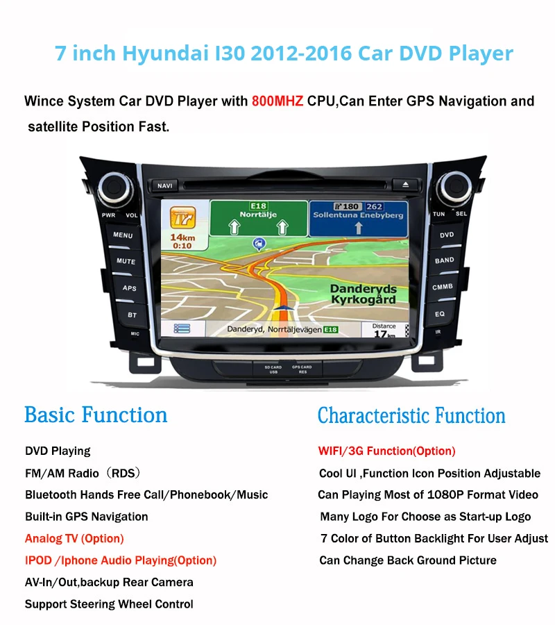 Двойной Дин Радио gps навигатор DVD плеер 2 din для hyundai I30 сенсорный экран 2012 2013 Мультимедиа Стерео