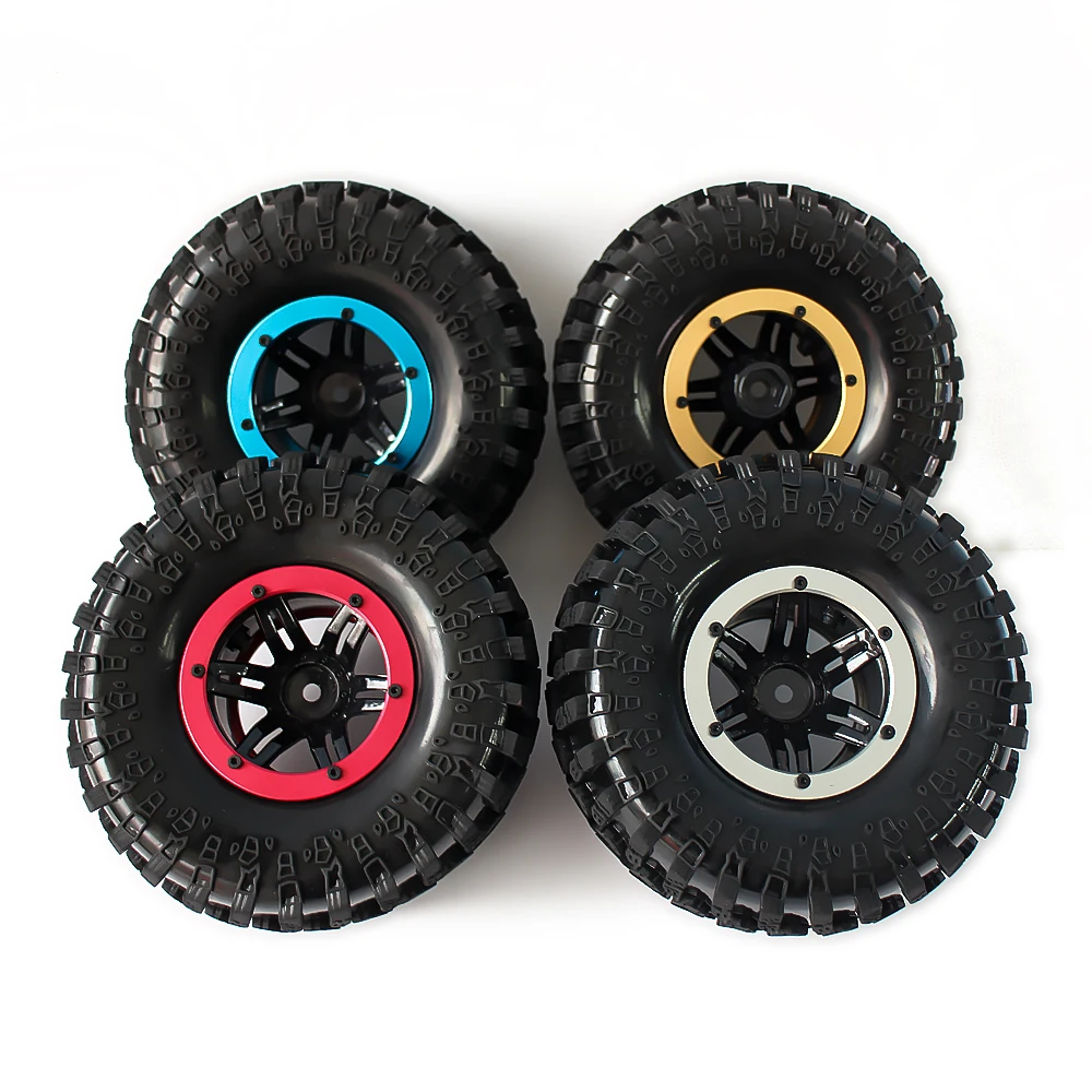 

RCAWD 4pcs Inflatable 2.2 Inch Beadlock Tire Tyre Wheel Air Pneumatic For 1/10 RC Crawler Truck Wraith Scx10 AX10 Inflate Austar