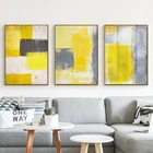 Абстрактная картина в современном стиле, желто-серый и белый холст, живопись, печатный плакат, картина для дома, спальни, настенное украшение